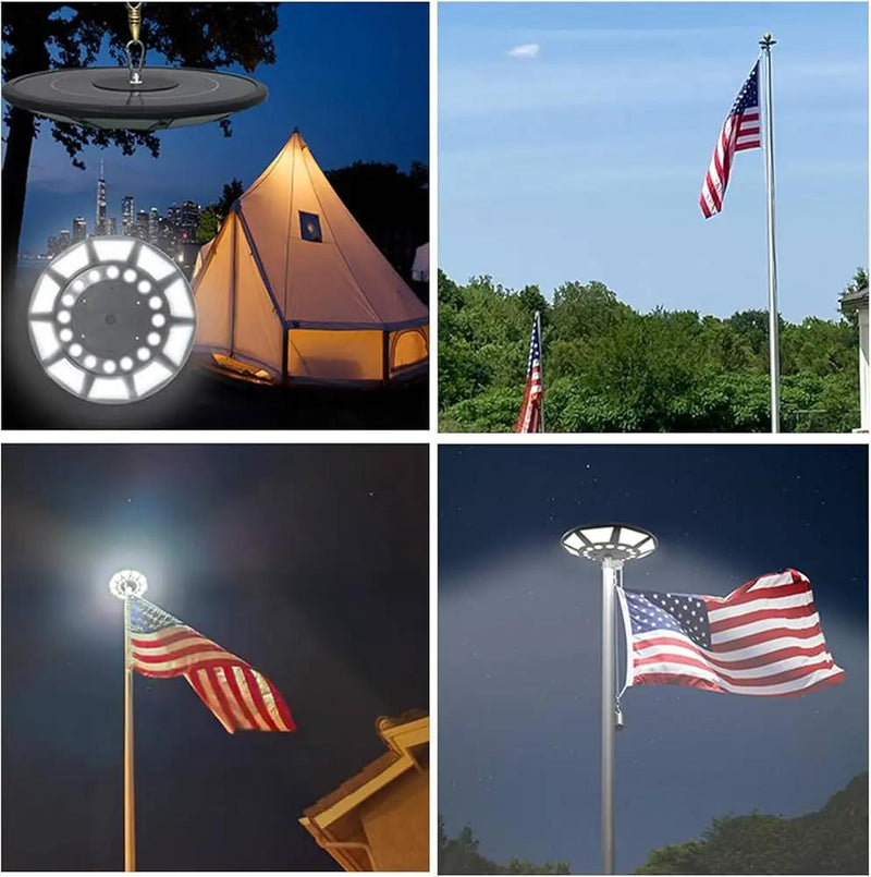 Commercial Solar Flag Pole Light Outdoor Dusk to Dawn, 266 led Light, 4200lm Super Bright by Outdoor Solar Outlet
