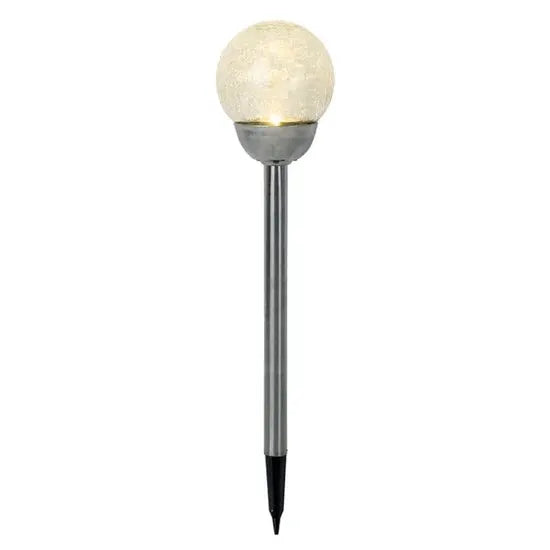 Berkley Jensen Steel Solar Crackle Glass Ball PathWay LED- 8 Pack by Outdoor Solar Outlet