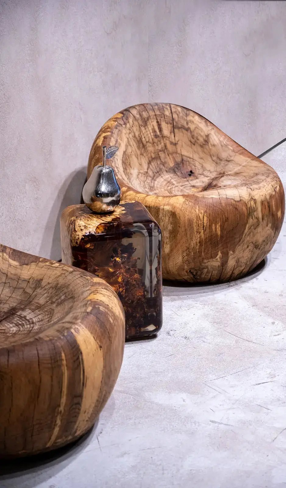 Resin Cube Side Table, Epoxy Wood Stool, Cube Accent Table, photo 2 of 16