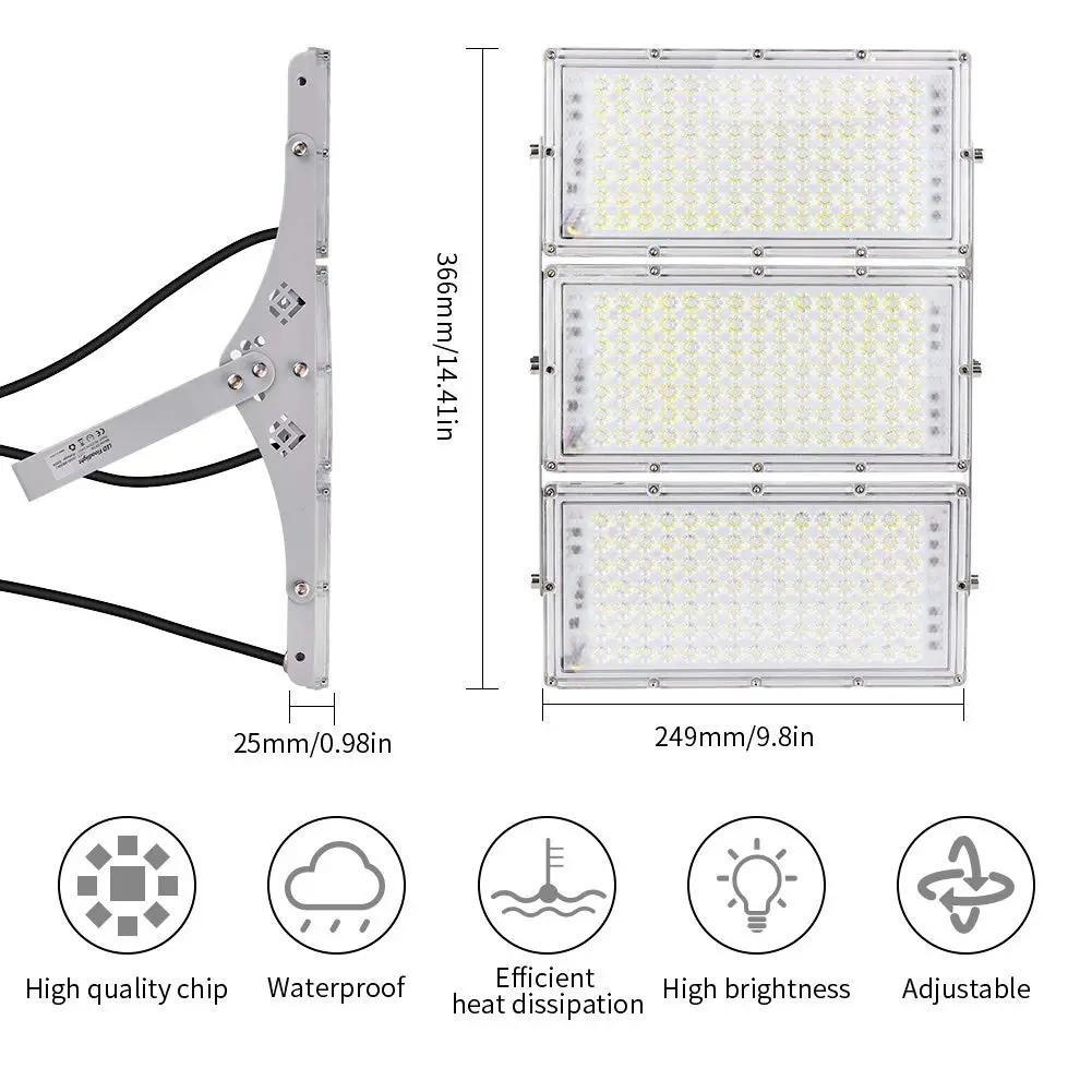 300W LED Flood Light, Hard Wired 24000LM Stadium Lights, 6000K Daylight White, 1500W Halogen Equivalent, IP66 Waterproof by Outdoor Solar Outlet