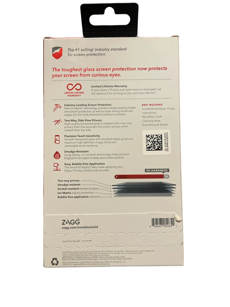ZAGG InvisibleShield Glass Privacy Screen Protector For Apple iPhone 6/6s/7 by Selzalot