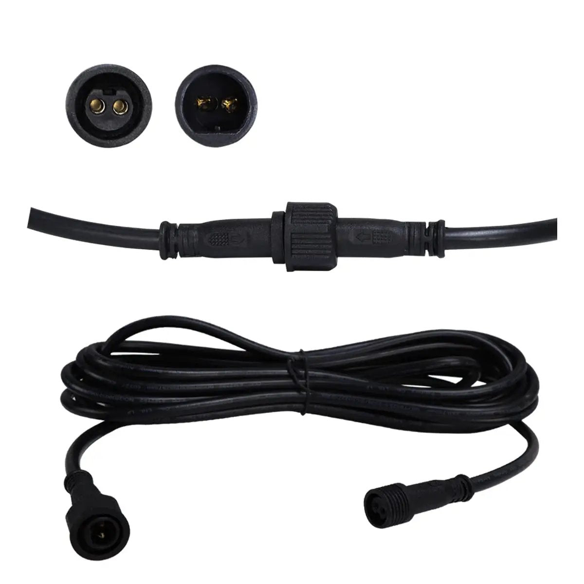 Solar Extension Cable 5m16.4 Feet Extender Wires Cords Two Core with Plug Waterproof IP65 for Solar Flood Lights Solar Street Lights by Outdoor Solar Outlet