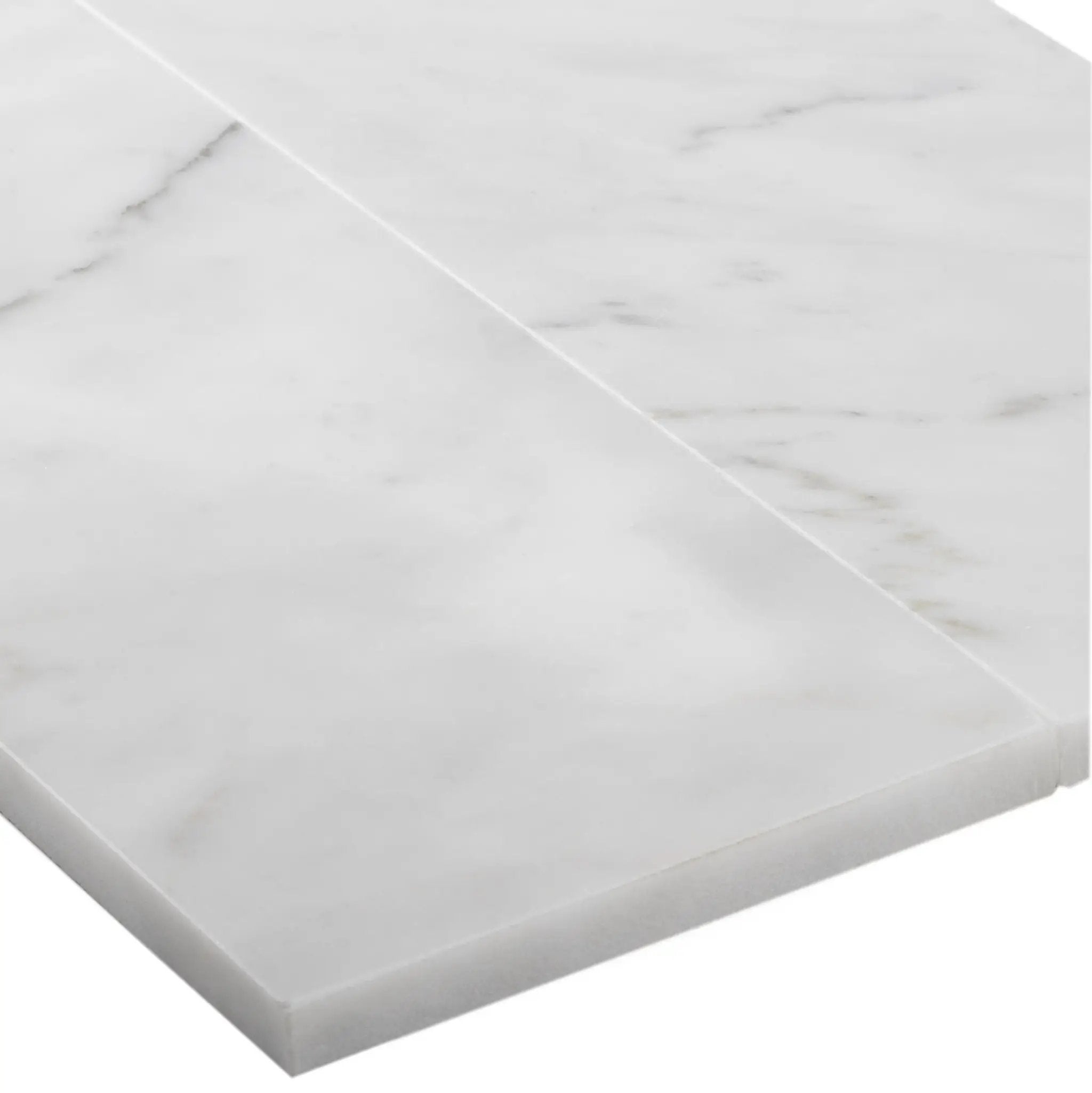 White 4x12 Polished Subway Bianco Carrara Marble Tile (15 pack, 5 sq ft/case) by Apollo Tile