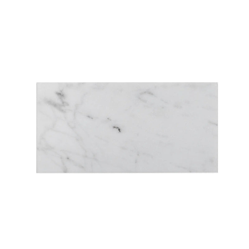 White 3x6 Honed Subway Bianco Carrara Marble Tile (40 pack, 5 sq ft/case) by Apollo Tile