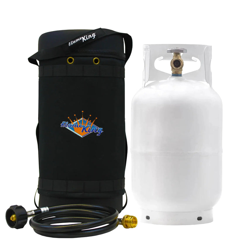 Flame King Propane Gas Hauler Kit 10lb Propane Tank, Adapter Hose and Insulated Protective Carry Case by Flame King Products