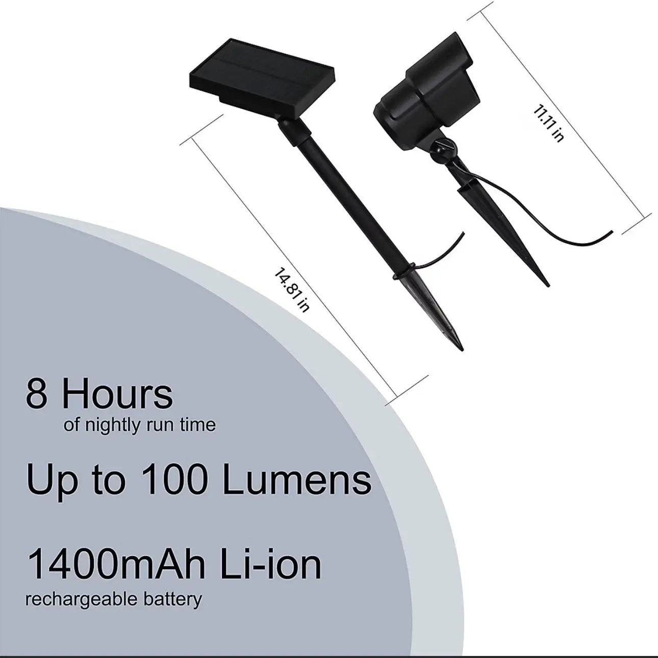 Berkley Jensen 2 Pack Solar LED Spotlights 100 Lumen by Outdoor Solar Outlet