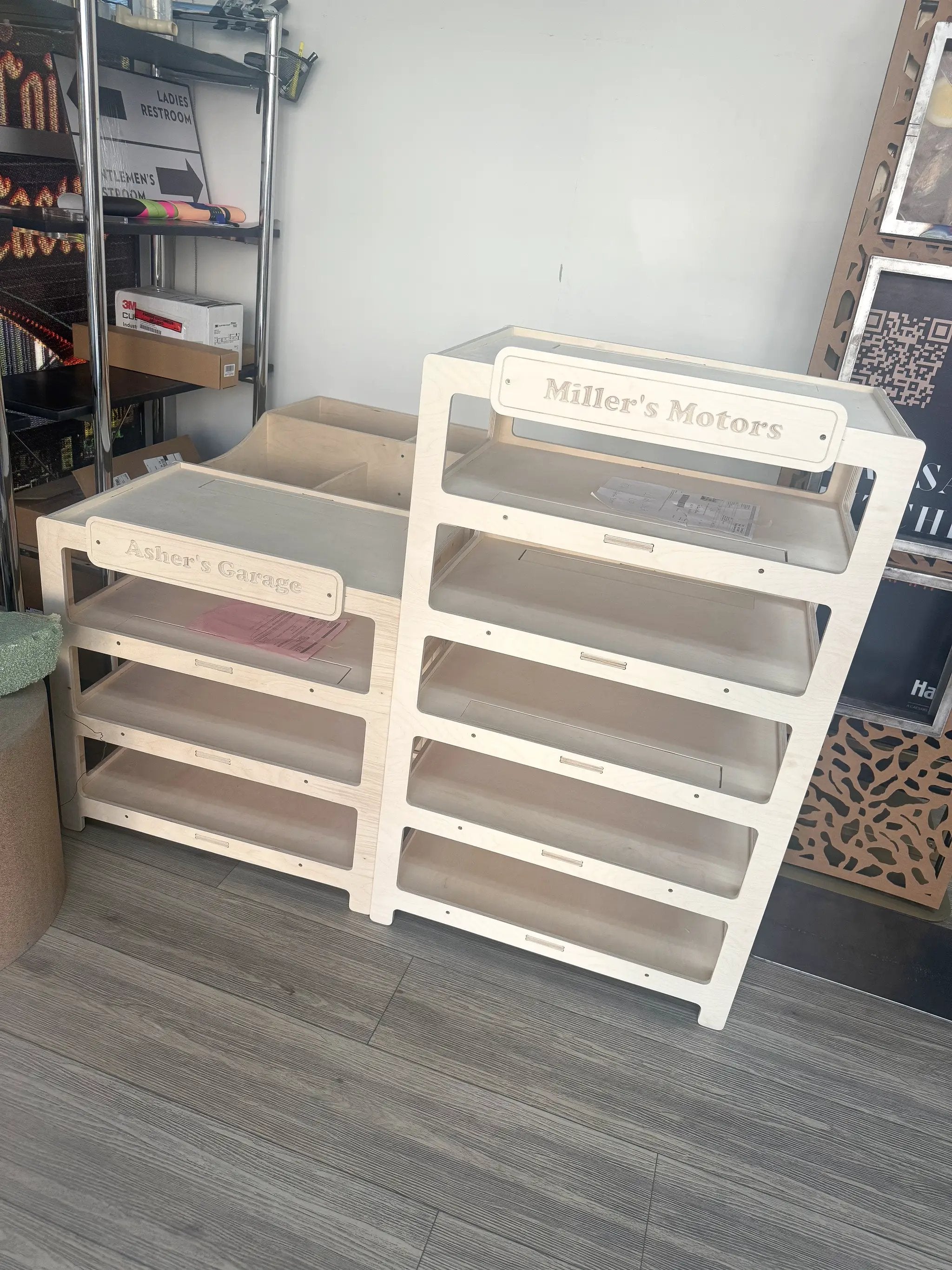 CADEN- Toy Car Ramp + Storage by Bush Acres