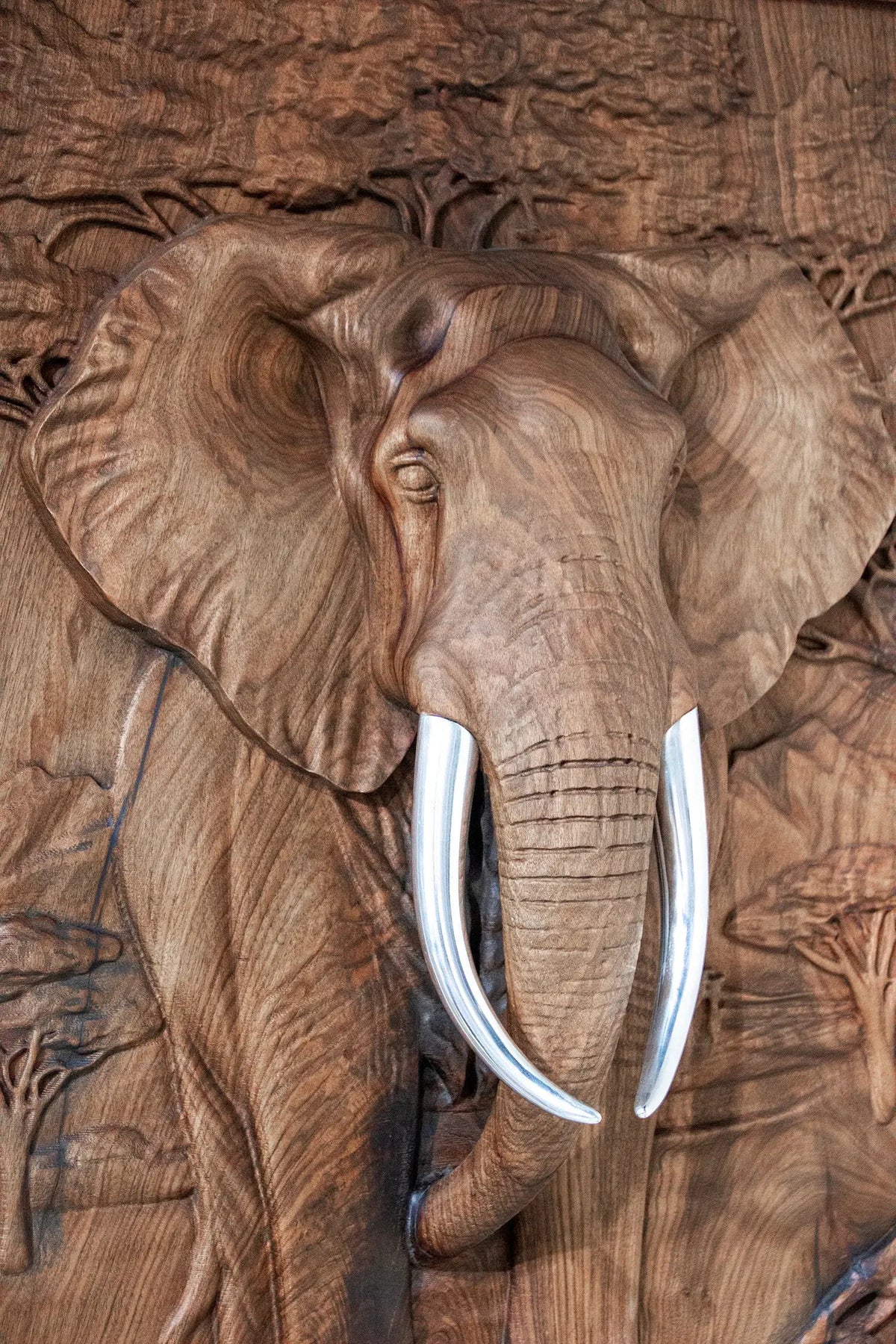 Majestic African Elephant 3D Relief Wood Wall Art, photo 5 of 18