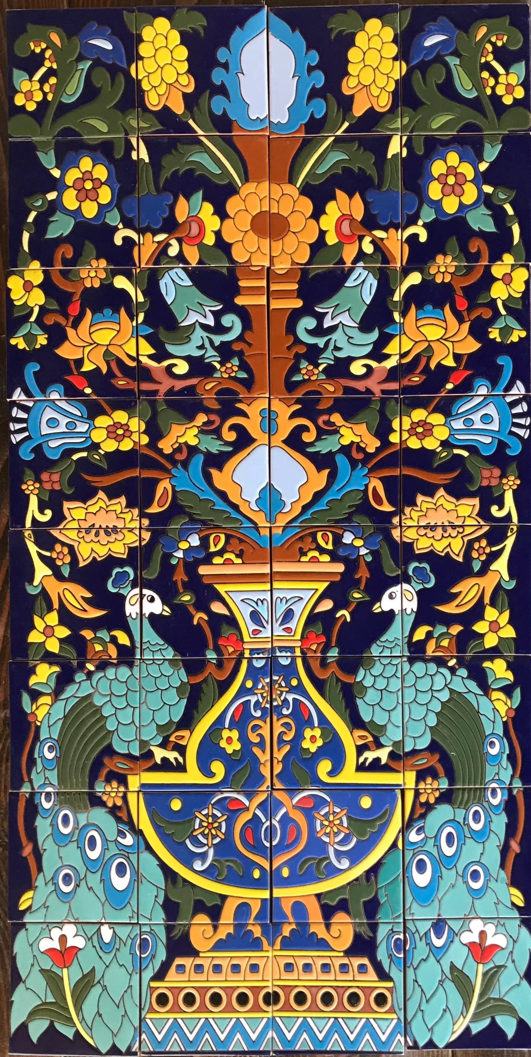 Pavoreal Azul Mural by Place Of Clay