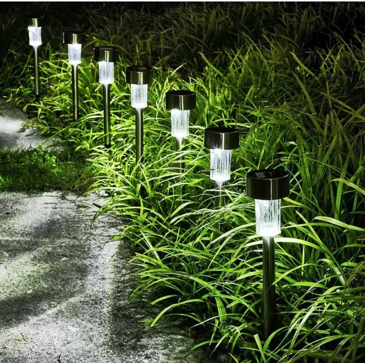 48 Pack Outdoor Stainless Steel Led Solar Power Light Lawn Garden Landscape Pathway by Outdoor Solar Outlet