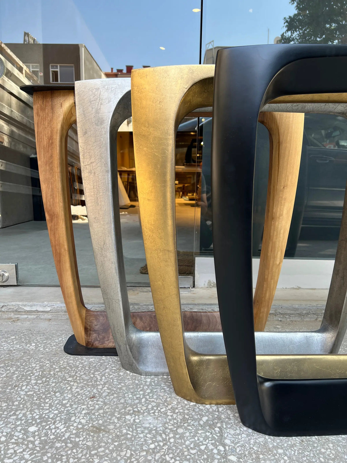 Epoxy Resin River Dining Table Featured Walnut Wood Leg, photo 13 of 16