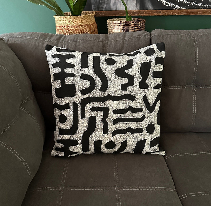 Black + White Bogo Marks Pillow Cover, photo 4 of 4