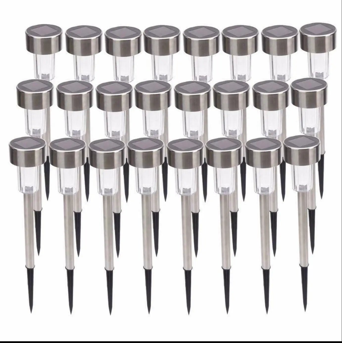 48 Pack Outdoor Stainless Steel Led Solar Power Light Lawn Garden Landscape Pathway by Outdoor Solar Outlet