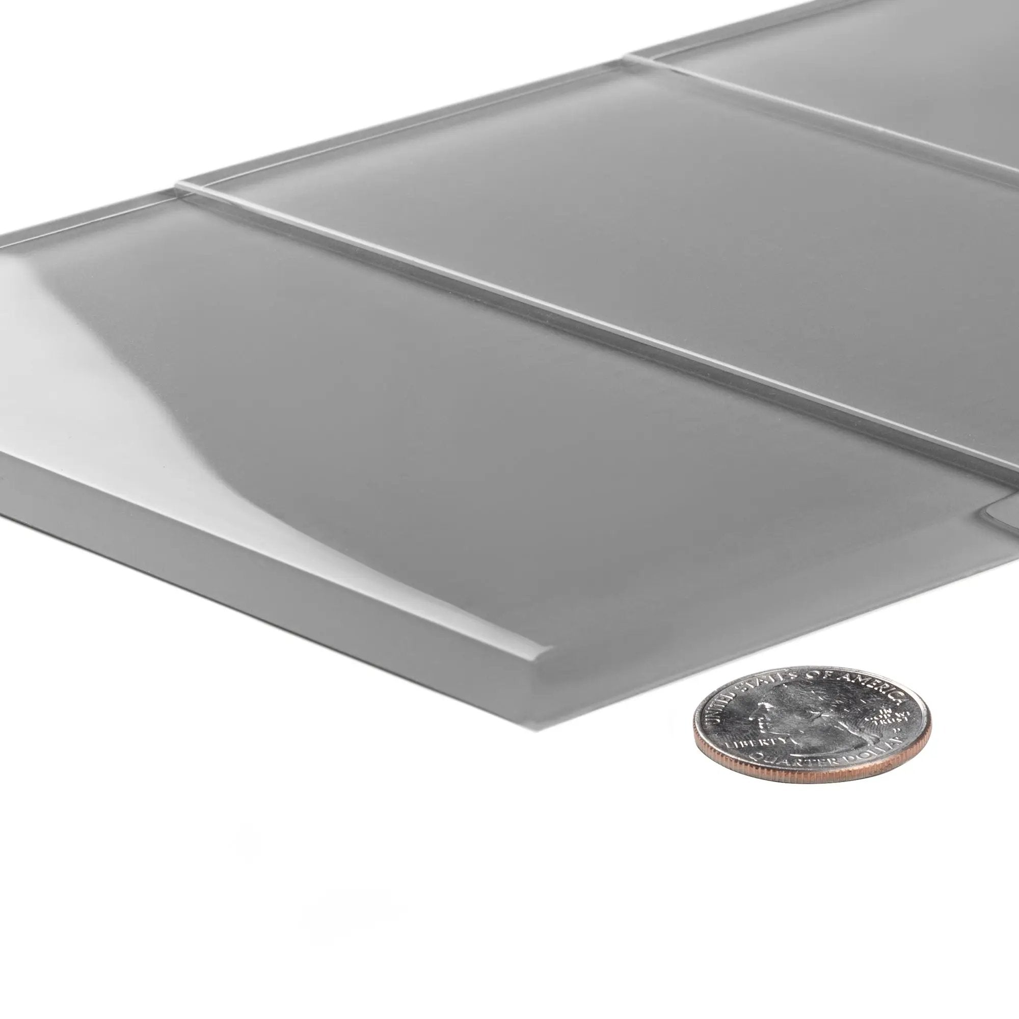 Gray 3x6 Glossy Subway Glass Tile (40 pack, 5 sq ft/case) by Apollo Tile