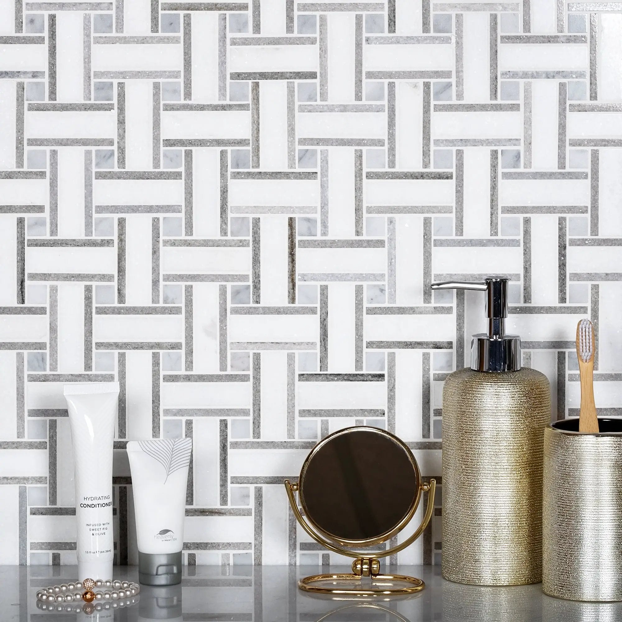 5-Pack Gray 10-in x 10-in Polished Natural Stone Floor and Wall Tile by Apollo Tile