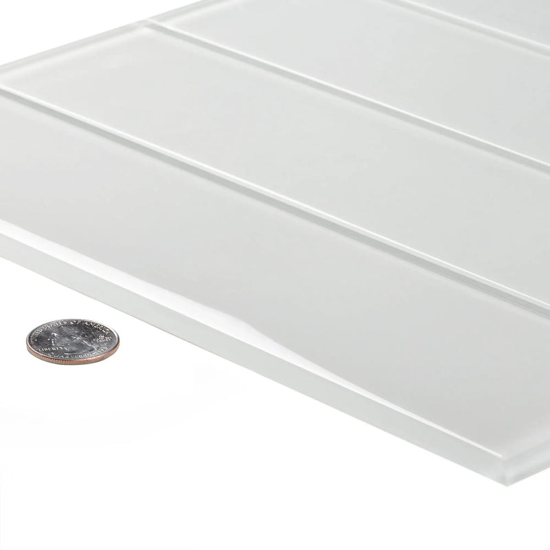 White 3x12 Glossy Subway Glass Tile (20 pack, 5 sq ft/case) by Apollo Tile