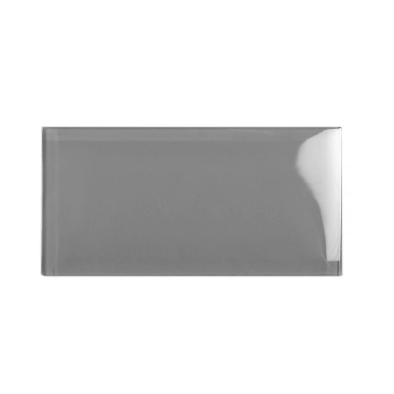 Gray 3x6 Glossy Subway Glass Tile (40 pack, 5 sq ft/case) by Apollo Tile