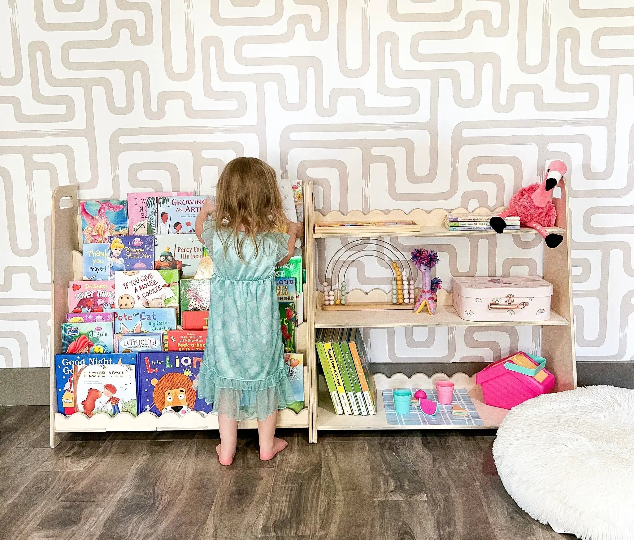 RAY+ROY- Scalloped Toy Shelf + Bookshelf by Bush Acres