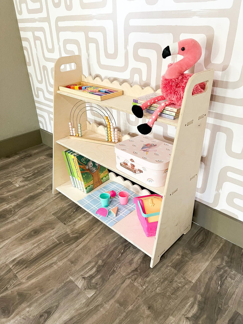 RAY+ROY- Scalloped Toy Shelf + Bookshelf by Bush Acres