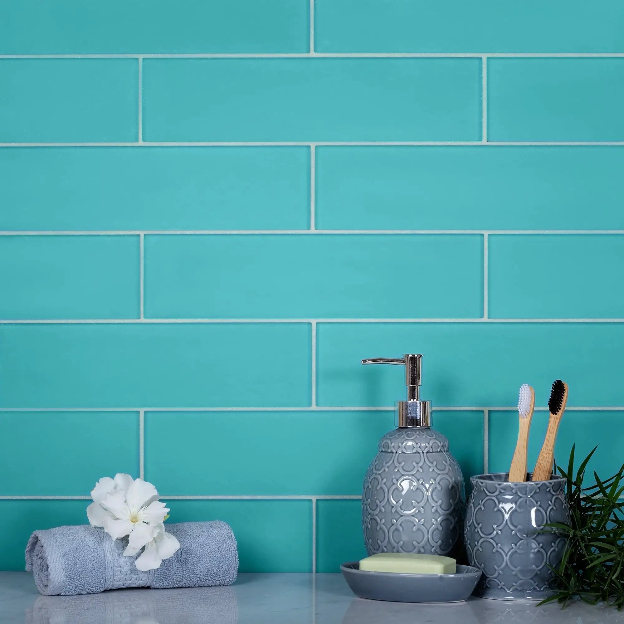 Sky Blue 3x12 Matte Subway Glass Tile (20 pack, 5 sq ft/case) by Apollo Tile