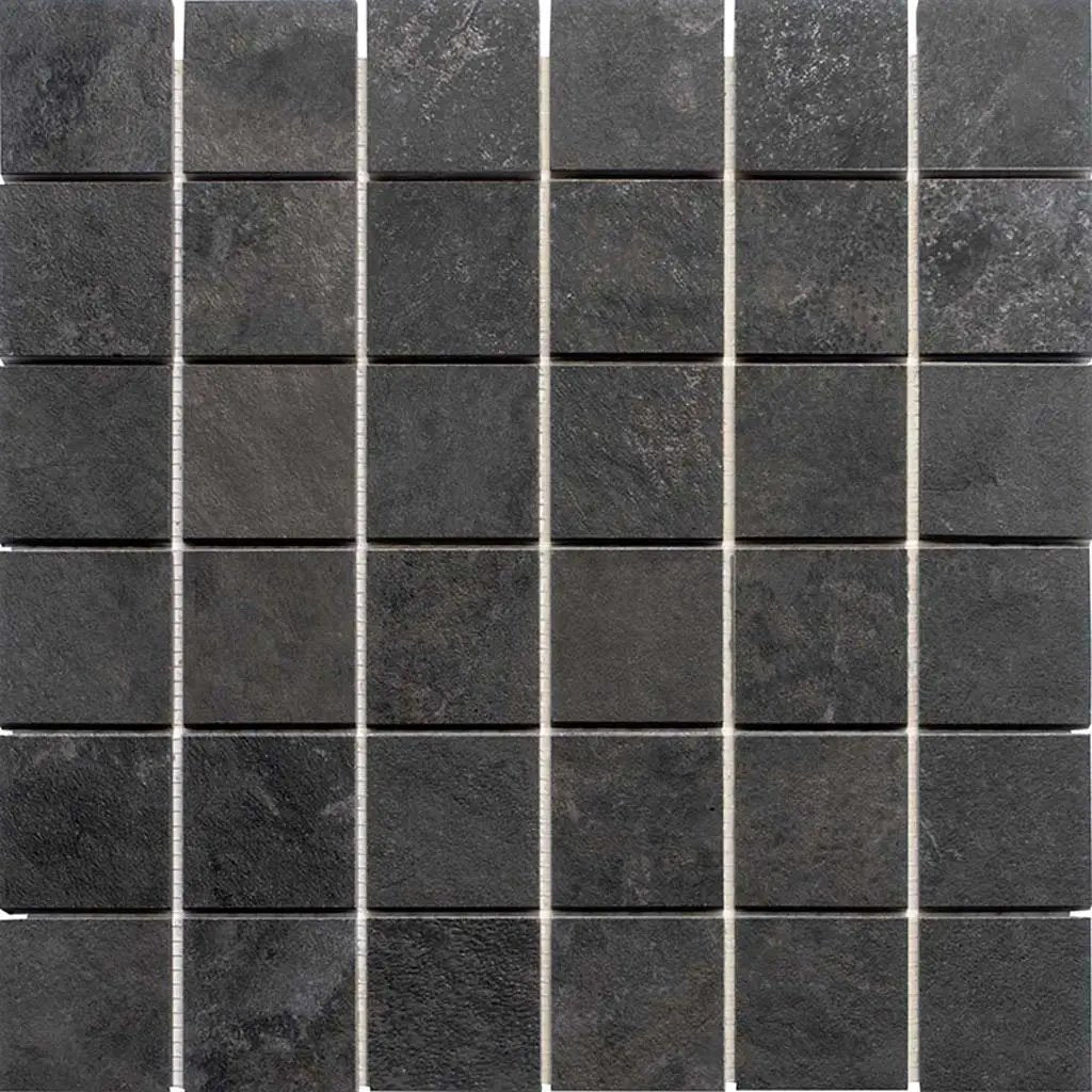 Slate Black 12x12 Matte Uniform Square Porcelain Mosaic Tile (11 pack, 10.65 sq ft/case) by Apollo Tile