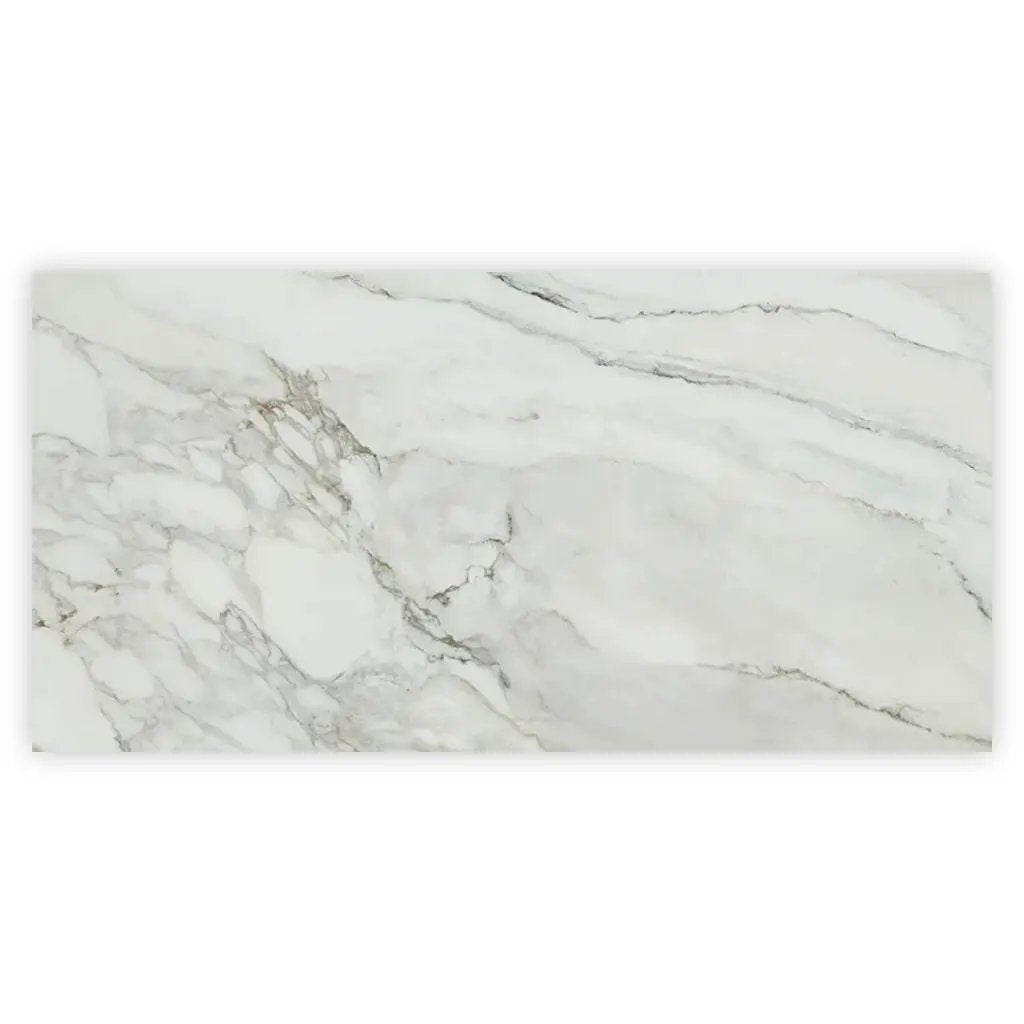White with Gray Vein 24x48 Polished Porcelain Large Format Tile (2 pack, 15.42 sq ft/case) by Apollo Tile