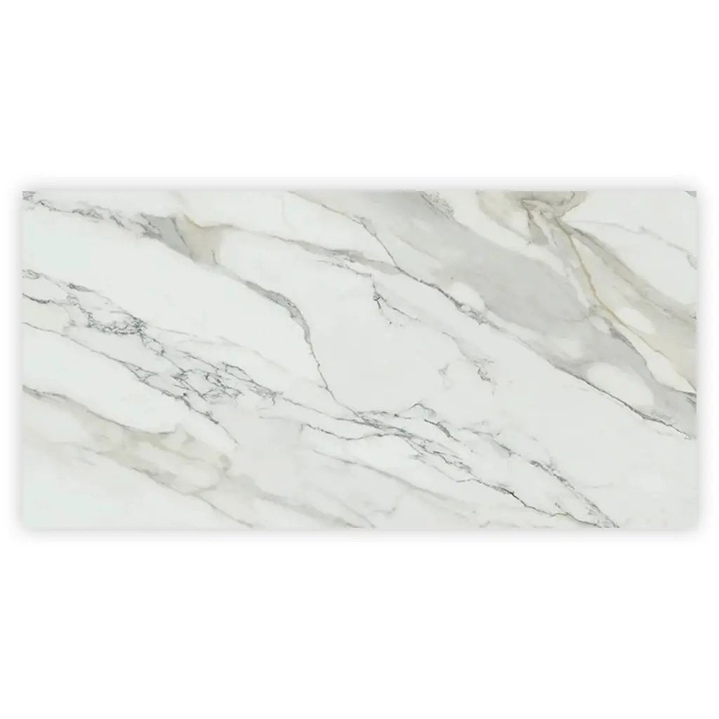 White with Gray Vein 24x48 Polished Porcelain Large Format Tile (2 pack, 15.42 sq ft/case) by Apollo Tile