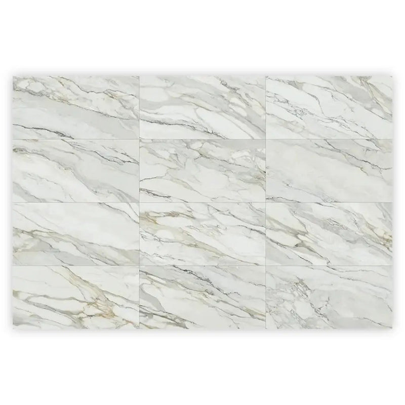 White with Gray Vein 24x48 Polished Porcelain Large Format Tile (2 pack, 15.42 sq ft/case) by Apollo Tile
