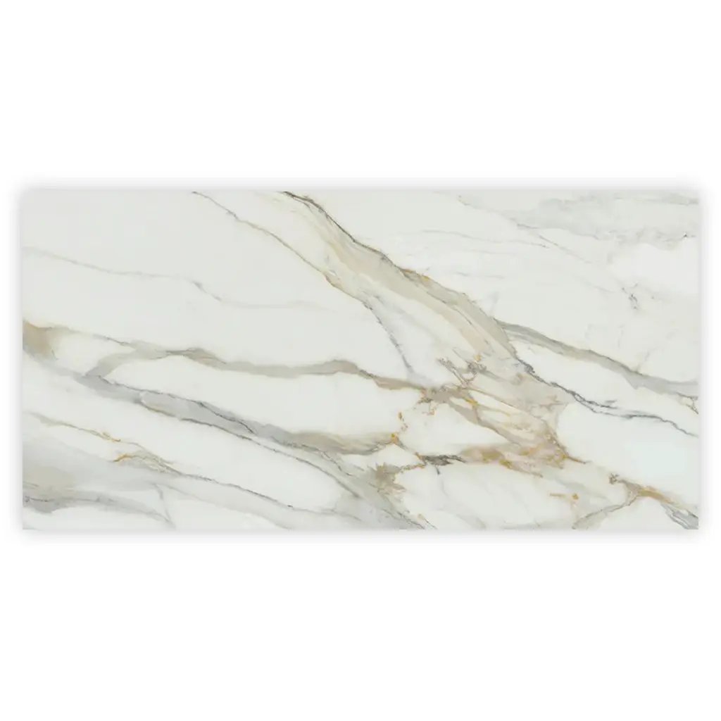 White with Gray Vein 24x48 Polished Porcelain Large Format Tile (2 pack, 15.42 sq ft/case) by Apollo Tile
