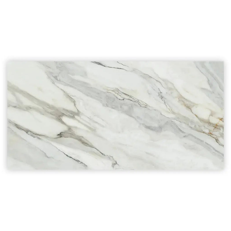 White with Gray Vein 24x48 Polished Porcelain Large Format Tile (2 pack, 15.42 sq ft/case) by Apollo Tile