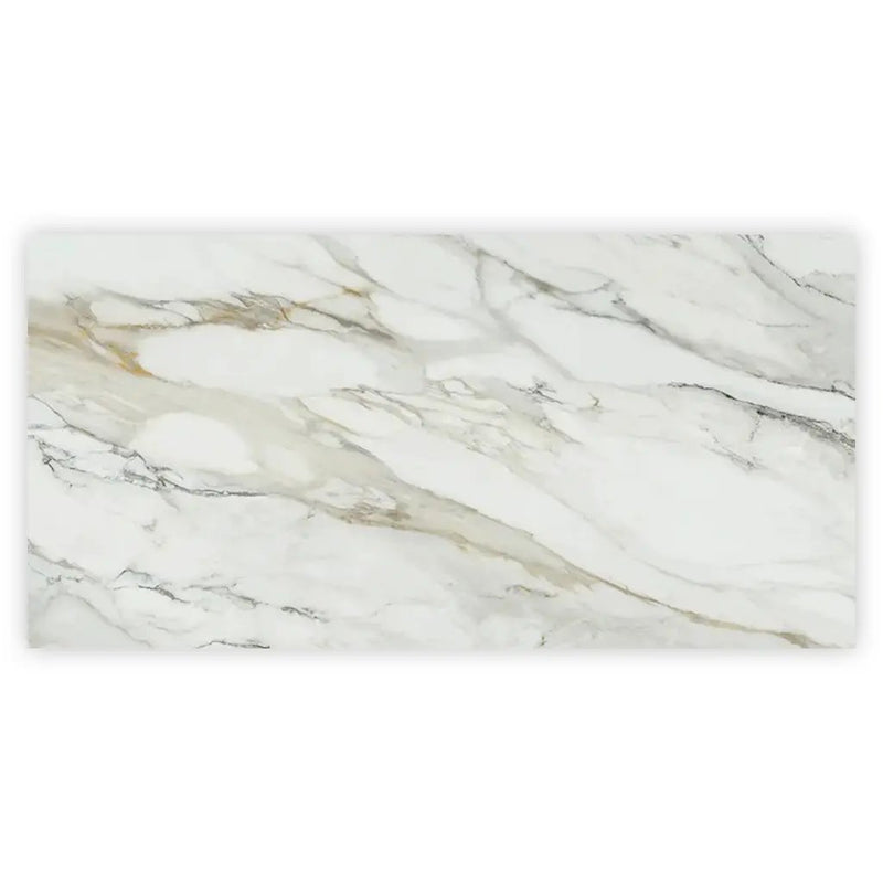 White with Gray Vein 24x48 Polished Porcelain Large Format Tile (2 pack, 15.42 sq ft/case) by Apollo Tile