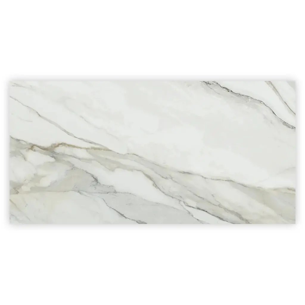 White with Gray Vein 24x48 Polished Porcelain Large Format Tile (2 pack, 15.42 sq ft/case) by Apollo Tile