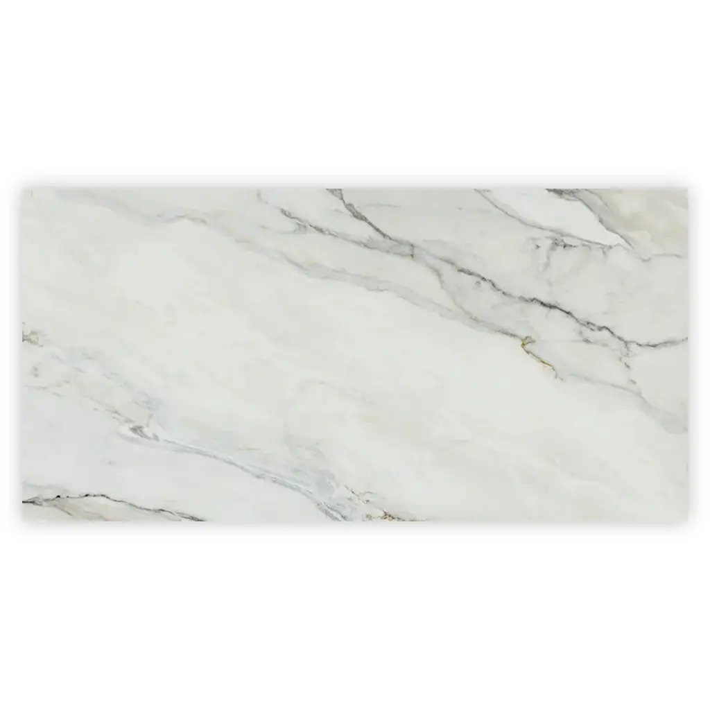 White with Gray Vein 24x48 Polished Porcelain Large Format Tile (2 pack, 15.42 sq ft/case) by Apollo Tile