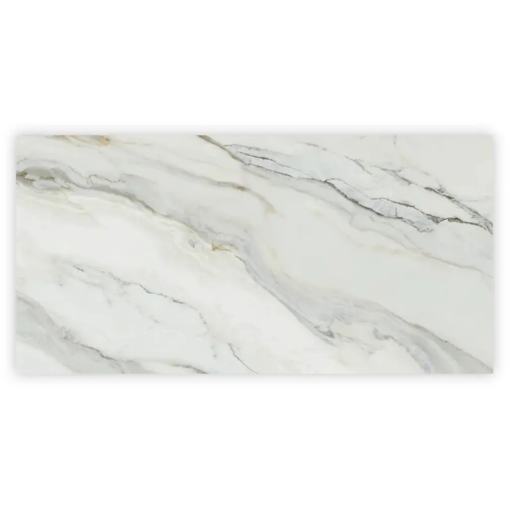 White with Gray Vein 24x48 Polished Porcelain Large Format Tile (2 pack, 15.42 sq ft/case) by Apollo Tile