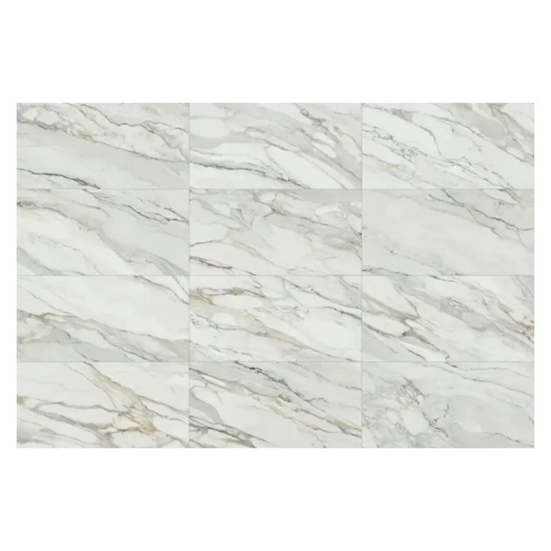 White with Gray Vein 24x48 Matte Porcelain Large Format Tile (2 pack, 15.42 sq ft/case) by Apollo Tile