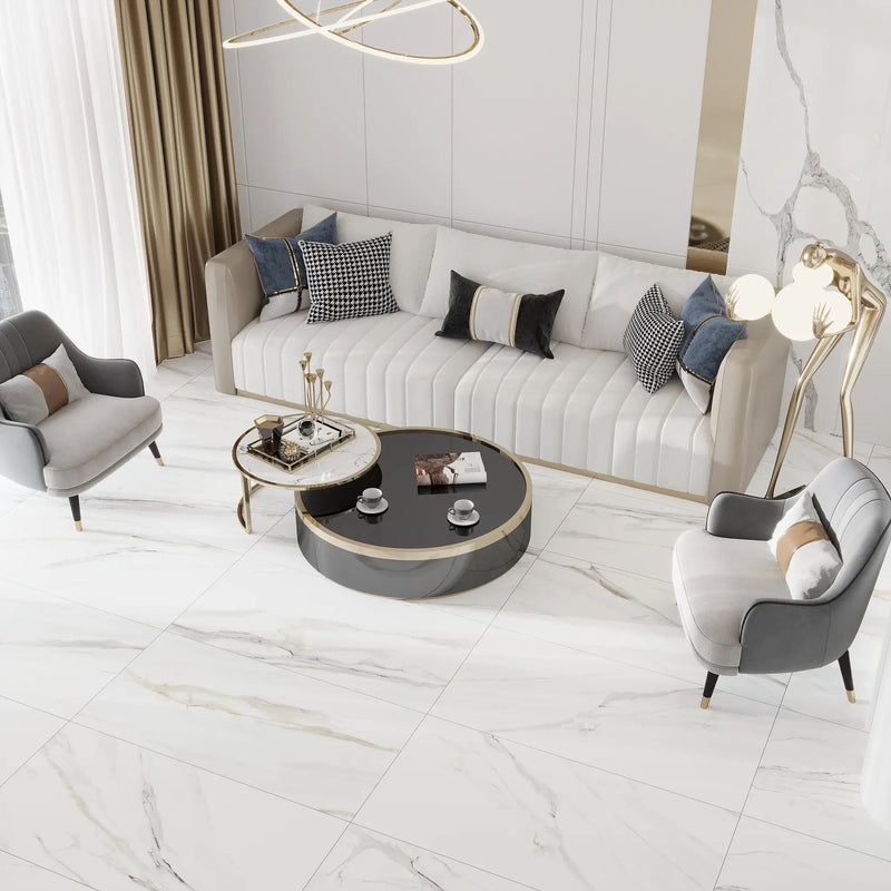 White 24x48 Matte Field Porcelain Tile (2 pack, 15.48 sq ft/case) by Apollo Tile