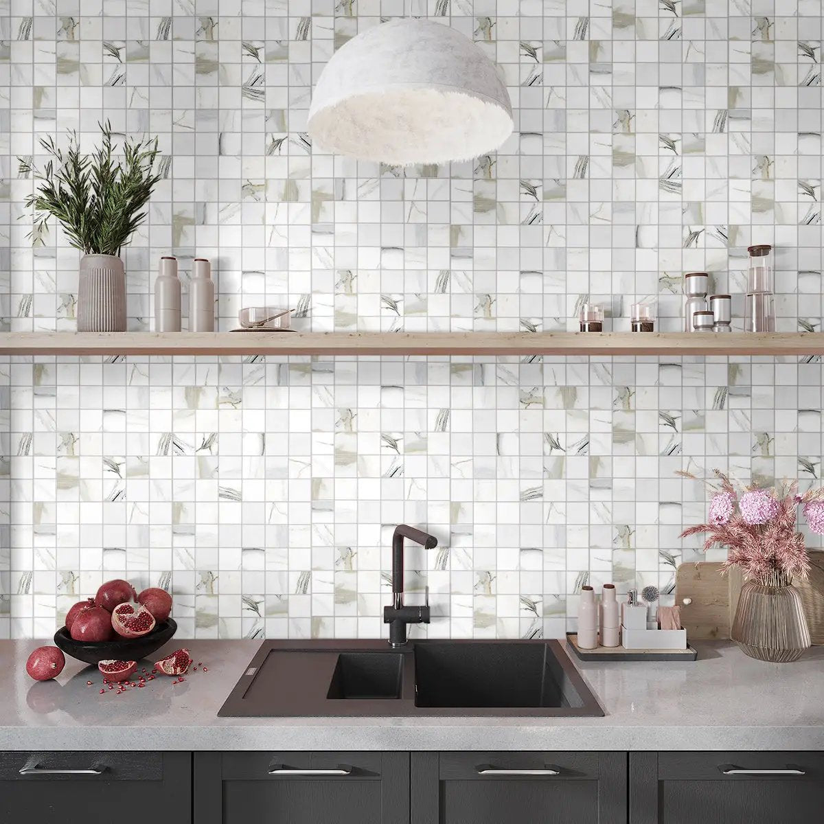 White 12x12 Matte Uniform Square Porcelain Mosaic Tile (11 pack, 10.76 sq ft/case) by Apollo Tile
