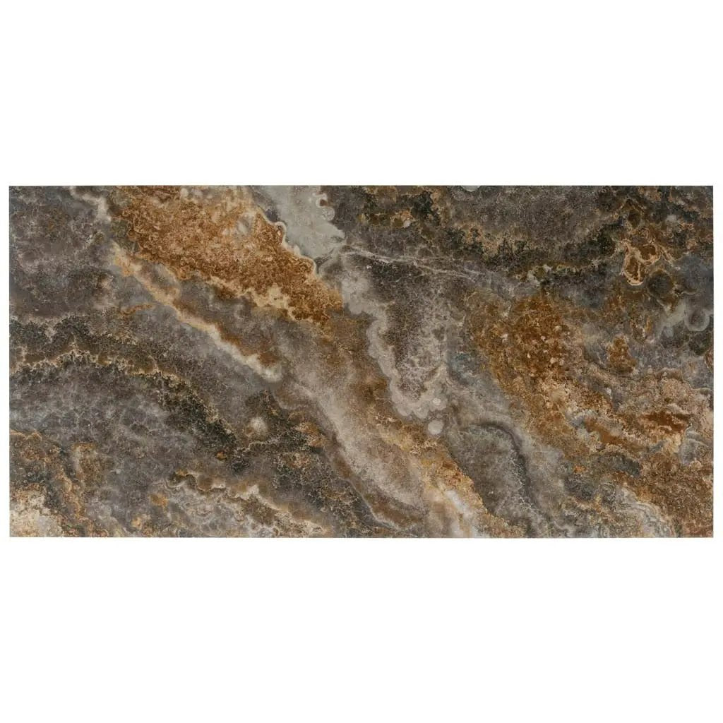 Brown 24x48 Polished Porcelain Large Format Tile (2 pack, 15.55 sq ft/case) by Apollo Tile