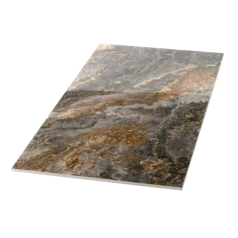 Brown 24x48 Polished Porcelain Large Format Tile (2 pack, 15.55 sq ft/case) by Apollo Tile