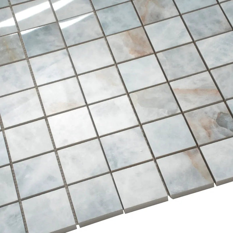 Frosted Sky Blue 12x12 Lappato Square Porcelain Mosaic Tile (5 pack, 4.84 sq ft/case) by Apollo Tile