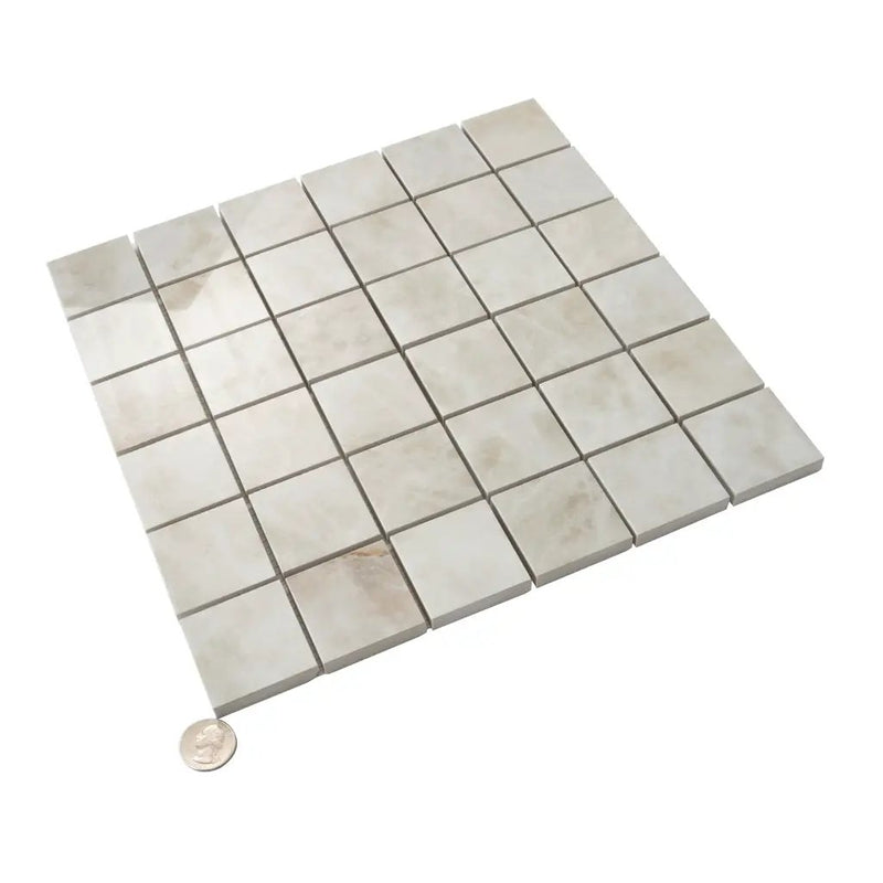 Soft Alabaster White 12x12 Lappato Square Porcelain Mosaic Tile (5 pack, 4.84 sq ft/case) by Apollo Tile