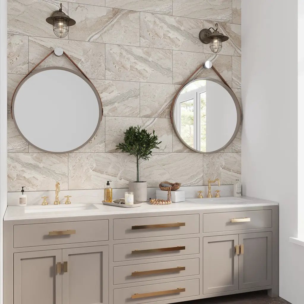 Beige 12x24 Matte Porcelain Large Format Tile (6 pack, 11.62 sq ft/case) by Apollo Tile