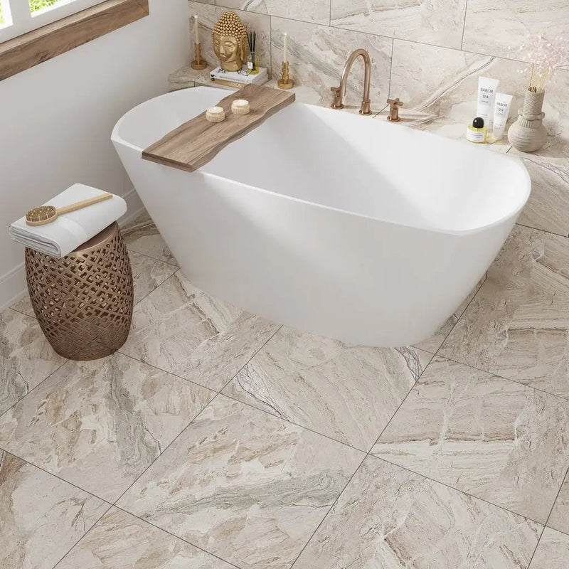 Beige 24x24 Matte Square Porcelain Large Format Tile (3 pack, 11.62 sq ft/case) by Apollo Tile