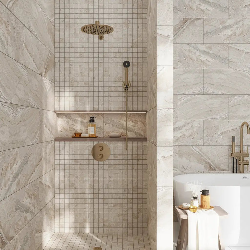Beige 12x12 Matte Uniform Square Porcelain Mosaic Tile (6 pack, 5.81 sq ft/case) by Apollo Tile