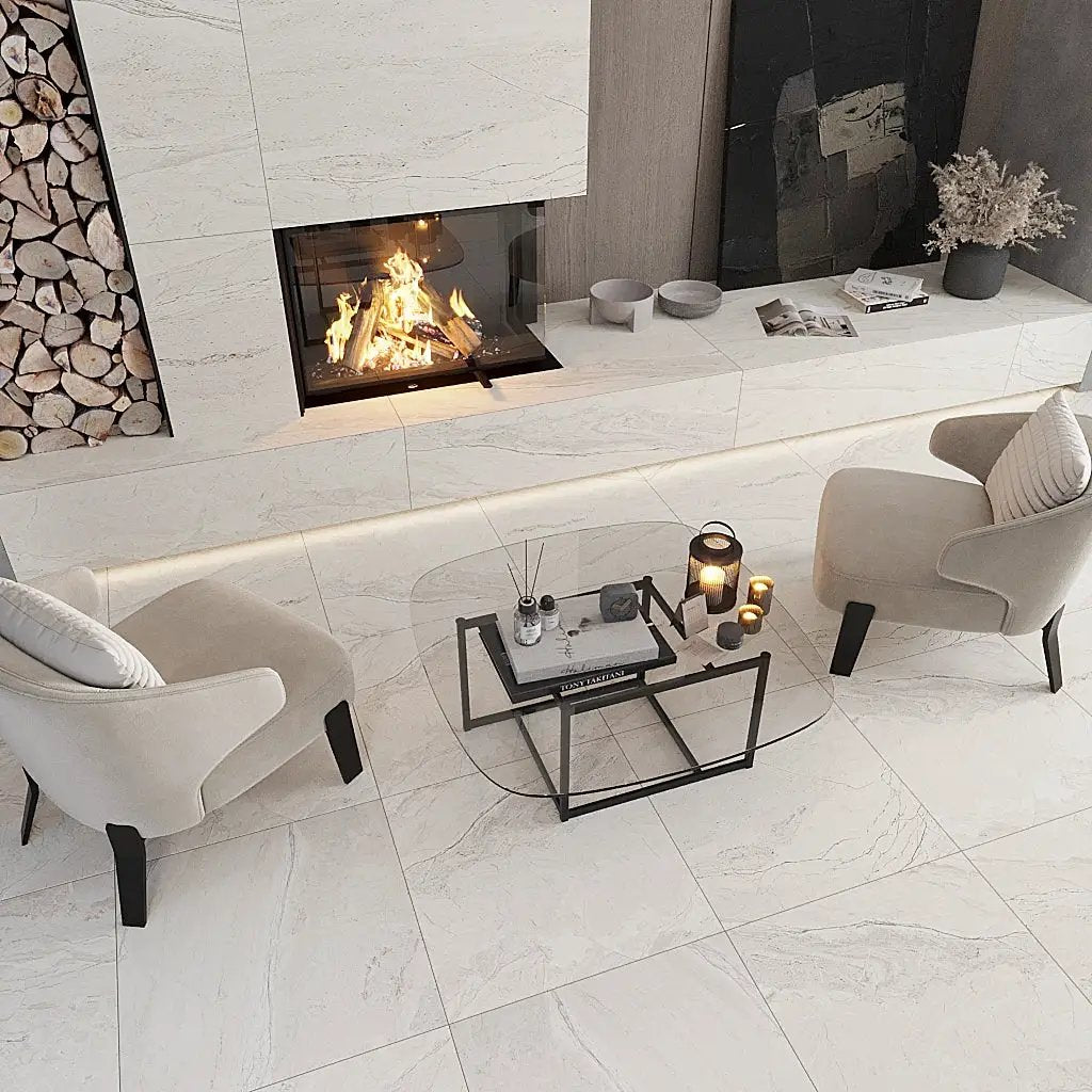Stone Beige 24x24 Matte Square Porcelain Large Format Tile (3 pack, 11.62 sq ft/case) by Apollo Tile