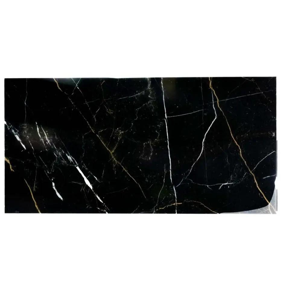 Sable Black 24x48 Polished Porcelain Large Format Tile (2 pack, 15.55 sq ft/case) by Apollo Tile