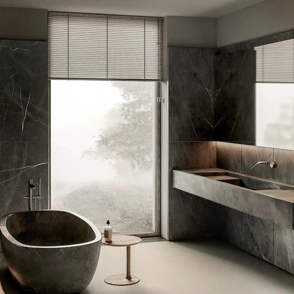 Sable Black 24x48 Polished Porcelain Large Format Tile (2 pack, 15.55 sq ft/case) by Apollo Tile