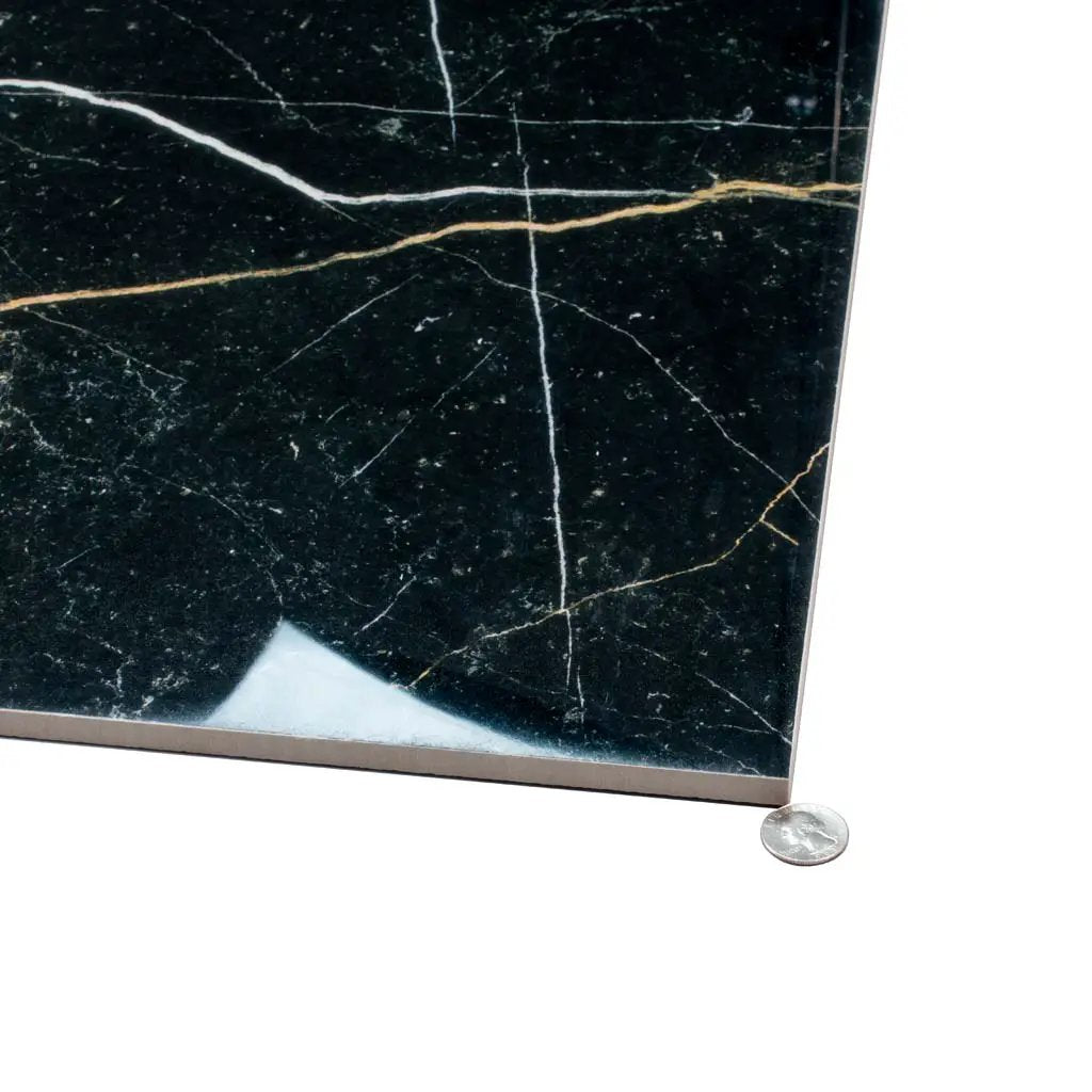 Sable Black 24x48 Polished Porcelain Large Format Tile (2 pack, 15.55 sq ft/case) by Apollo Tile