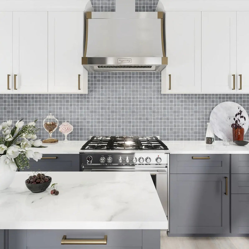 Gray 12x12 Matte Uniform Square Porcelain Mosaic Tile (11 pack, 10.65 sq ft/case) by Apollo Tile