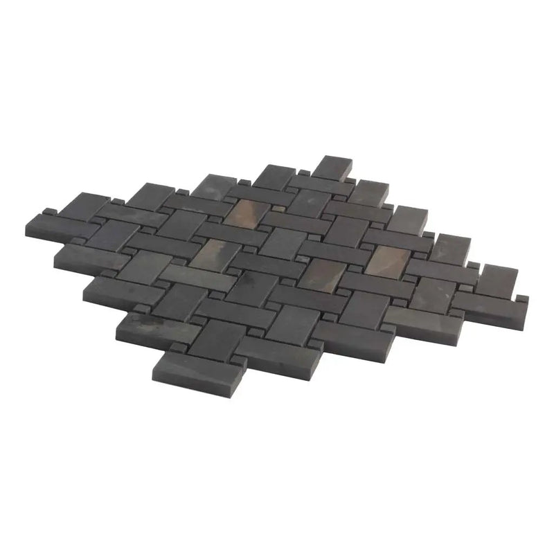 Black 12x12 Matte Basketweave Porcelain Mosaic Tile (5 pack, 4.84 sq ft/case) by Apollo Tile